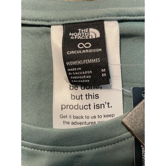 The North Face T Shirt Sage Green Elevation Polyester Flashdry Women’s Size M - Picture 5 of 6